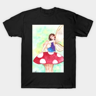 Woodland Fairy on a Toadstool T-Shirt